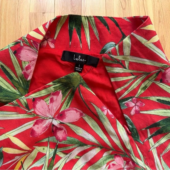LULUS Island Experience Tropical Floral Ruffle Midi Skirt - Size Large - NWT - Picture 8 of 13